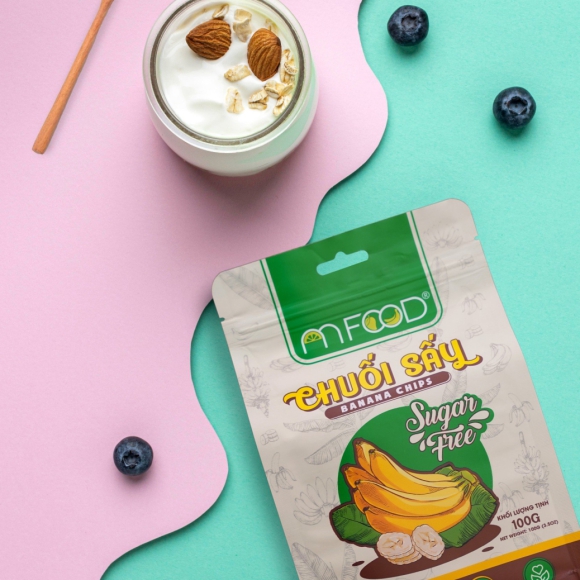 Chuối Sấy An Food phiên Bản Cao Cấp Không đường nguyên miếng giòn rụm