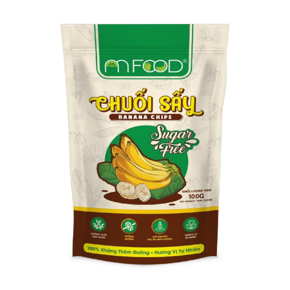 Chuối Sấy An Food phiên Bản Cao Cấp Không đường nguyên miếng giòn rụm